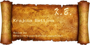 Krajcsa Bettina névjegykártya